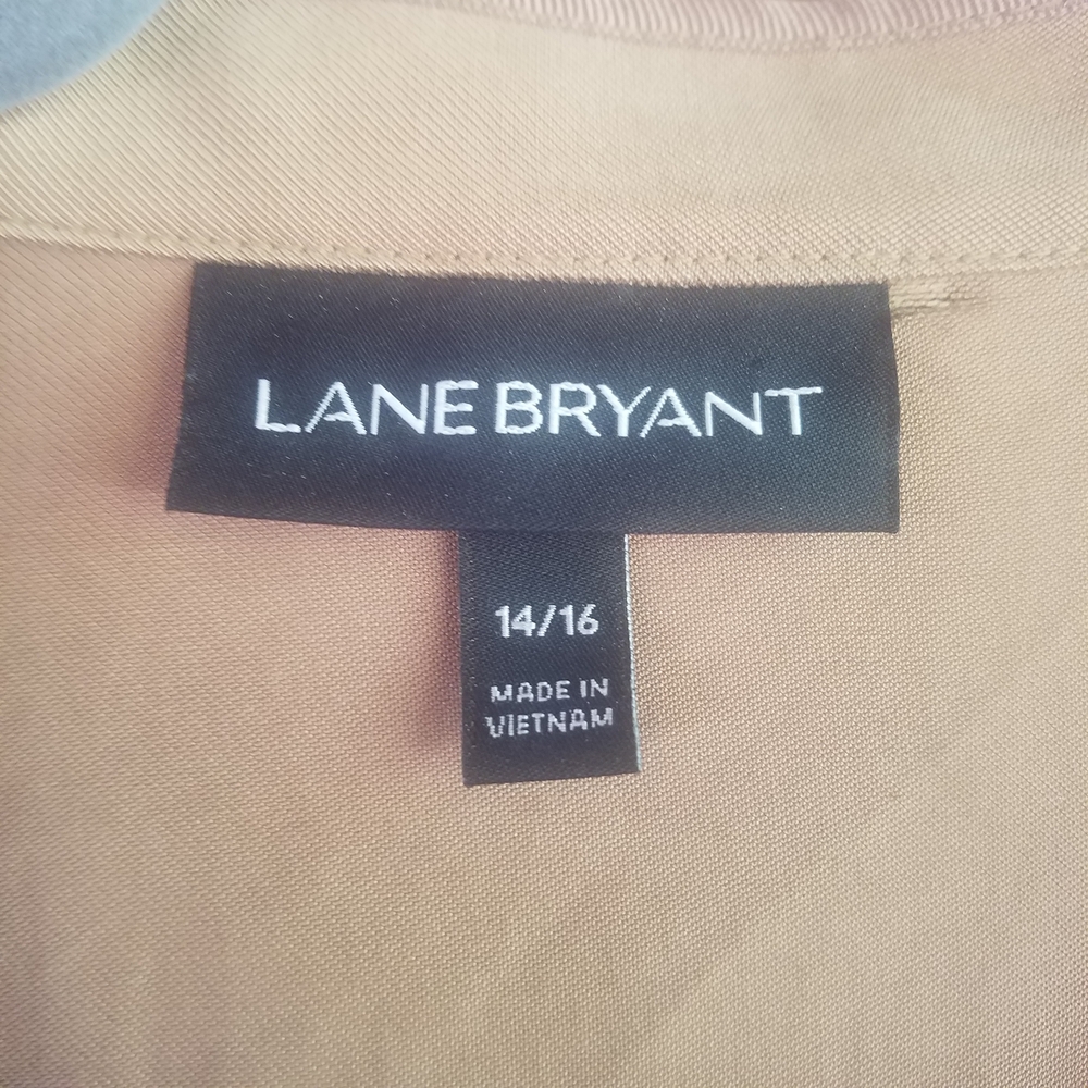 Lane Bryant Tan Trench Coat Tie Waist (Imperfection) | Transitional Trench Coat - Picture 9 of 10